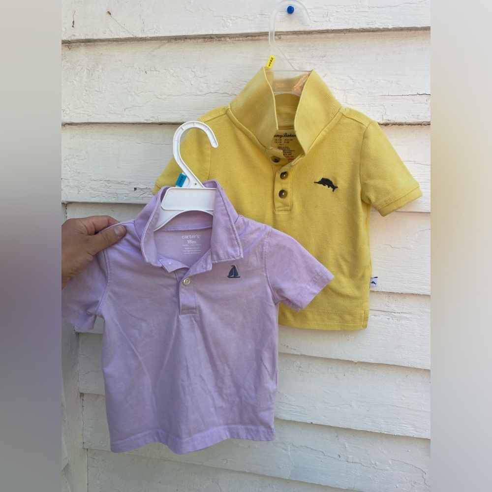 Kids Polo Shirts Tommy Bahama Yellow 12mo / Carters Purple 18mo Boy
